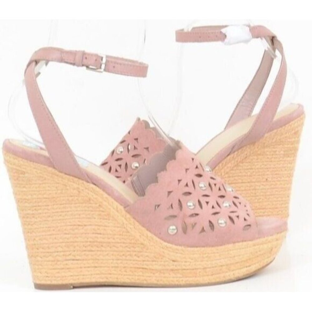 Marc Fisher Hata Women's 9.5 Studded Platform Espadrille Wedge Sandal Vacation